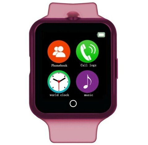 Ceas Smartwatch cu Telefon iUni V88, 1.22 inch, BT, 64MB RAM, 128MB ROM, Roz + Card MicroSD 4GB Cado